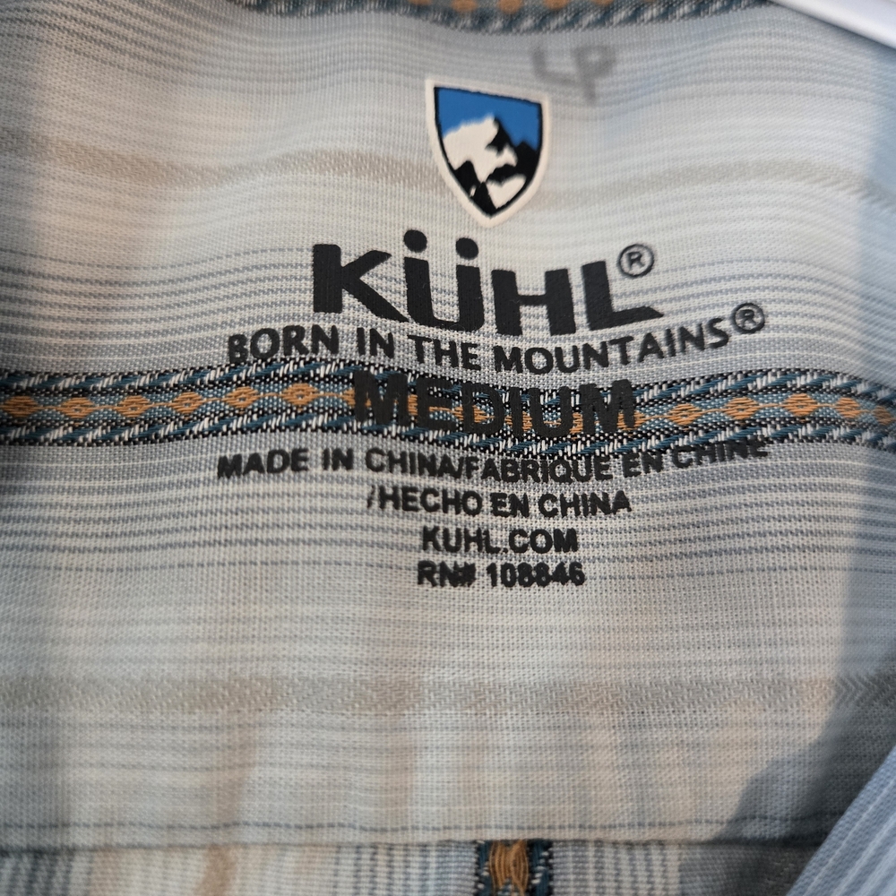 Kuhl Blue and Gray Striped Button-Down Shortsleeve Size Lg‎ Outdoor - Picture 3 of 11